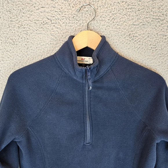Vineyard Vines Pull Over Top Sz XS Blue Fleece 1/4 Zip Fall Winter Wear - Picture 2 of 10